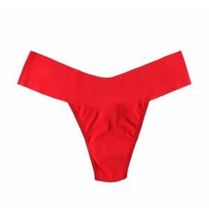 Hanky Panky Women's Crimson Red BreatheSoft Natural Rise Thong Panties Size M